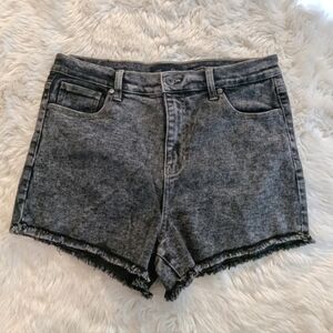 Kendall & Kylie The Drifter High Rise Shorts Acod Washed Black Denim Size 13 31